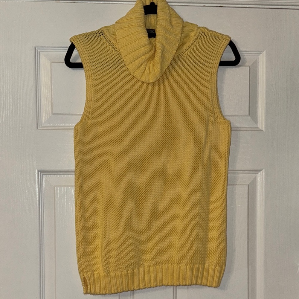 Vintage Yellow Turtle Neck Knit Tank Top